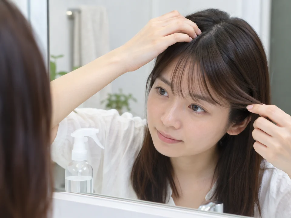 根元を水で湿らせる