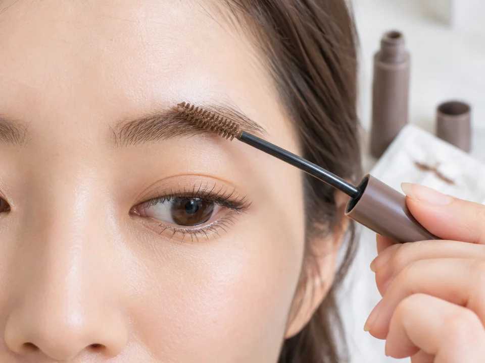 眉マスカラで濃い眉毛をやわらかく見せる塗り方