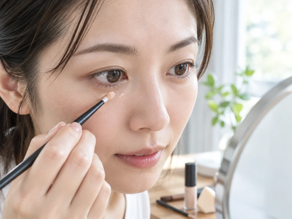 目の下のたるみを目立ちにくくするメイク方法｜色と塗り方のポイント